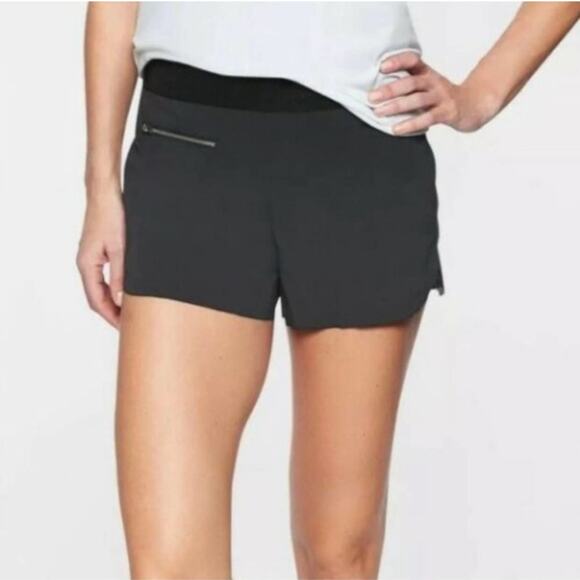 Athleta Pants - Athleta Shorts Womens 8 Black Mod Trekkie Zip Pocket Ripstop Pull On Athletic
